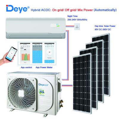 China DEYE Hotel Solar Hybrid Air Conditioner 12000btu ACDC Easy Installation for sale