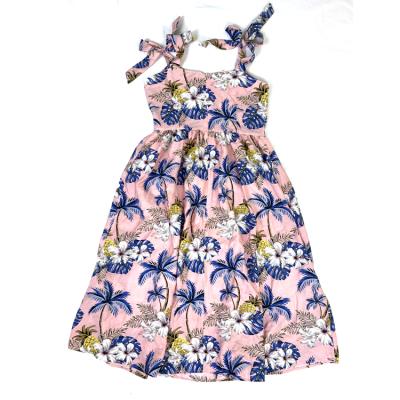 China New Design Palm Printing Pink Ladies Hawaiian Dresses Summer Anti-Static Casual Clothes for sale