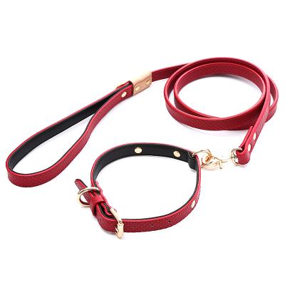 China Real Leather Adjustable Dog Cat Dog Leash Collar Soft Luxury Pet Dog Collar Macaron DETACHED for sale