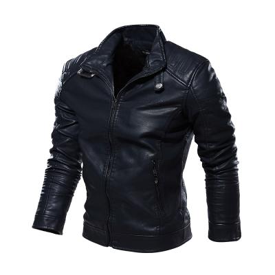 China Cool Selling Men's Leather Jackets Motorcycle Style Winter Jacket Warm QUICK DRY Business Casual Men's Leather Jackets for sale