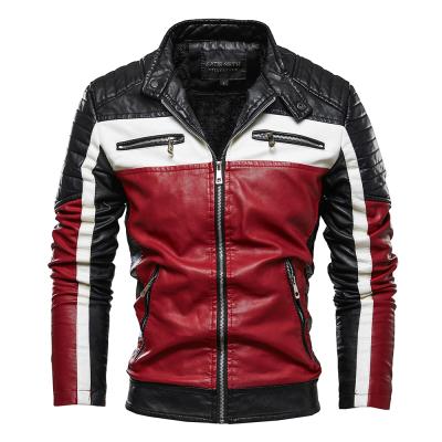 China High Quality QUICK DRY PU Leather Men's Padded Jacket Motorcycle Windproof Jacket Men's Padded Jackets for sale