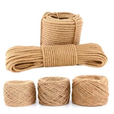 China 100% Eco-friendly Natural Jute Jute Twist Rope DIY Braided Decoration Tie 1-50mm Sisal Burlap Rope Biodegradable Durable Burlap Twine for sale