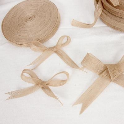 China Sustainable Burlap Natural Burlap Fabric Ribbon For Wedding Events Party And Home Decor Strap Burlap DIY Earrings Burlap Decoration for sale