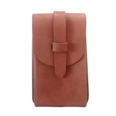 China Wallet Function Cowhide Universal Handmade Mobile Phone Pocket Real Leather Cell Phone Carrying Protective Case for sale