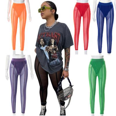 China Soft Women Fashion Anti-Wrinkle Mesh See Through Breathable Leggings Butt Gaiters Pants Crac! crack! for sale