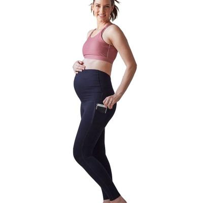 China Pregnant Women Antibacterial Maternity Leggings Over Belly Pregnancy Workout Active Tights Pregnant Pants for sale