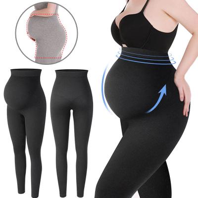 China Wholesale Antibacterial Women's Maternity Leggings Over Full Belly Pregnancy Yoga Pants Active Wear Workout Leggings for sale