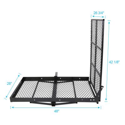 China High Capacity Folding Hitch-Mounted Cargo Basket Style Carrier for sale