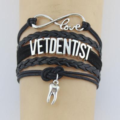 China CLASSIC Infinity Love Leather Vetdentist Bracelet Tooth Charm Bracelets High Quality Charm Bracelet for sale