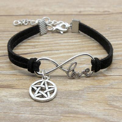 China High Quality CLASSIC Charm Bracelets Star Leather Love Infinity Charm Bracelet For Women Men Gift for sale