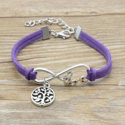 China High Quality CLASSIC Charm Bracelets Tree Leather Love Infinity Charm Bracelet For Women Men Gift for sale