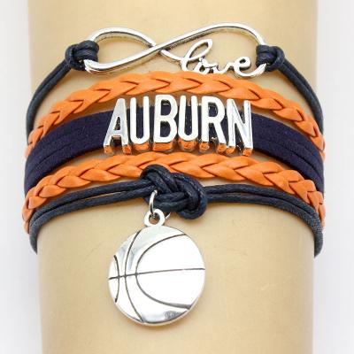 China High Quality CLASSIC Auburn Leather Charm Bracelets Love Infinity Love Infinity Charm Bracelet For Women Men Gift for sale