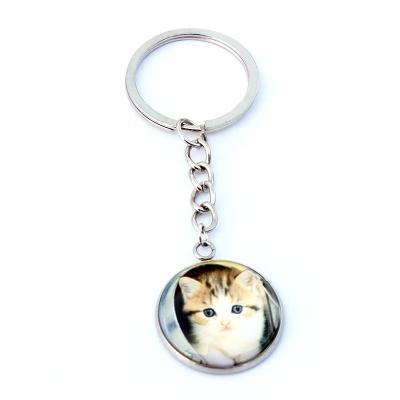 China Alloy Key Chain Factory Made Cat Keychain Crystal Charm Keychain Gift For Women Men Gift Customize for sale