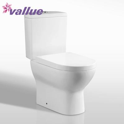 China News Design Double-Flow Double Flush Bathroom Toilet WC Dimensions Ceramic Two-Piece Suite Linen for sale