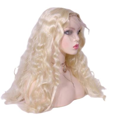 China Synthetic Wigs HD Front Lace Wigs Heat Resistant Natural Suit Blonde Fiber Transparent Hair Wigs For Ladies for sale