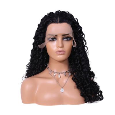 China 13X4 HD Fiber Lace Wig Reusable Raw Frontal Human Hair Lace Front Wigs Glueless 13X4 HD Fiber Curly Hair for sale