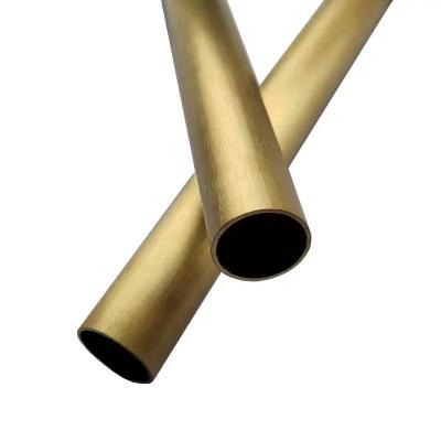 China TP304/TP316 Petroleum Cold Rolled Sch10s Gold Color Mirror Coated Electro Polishing Stainless Steel Seamless Decorative Round Pipe for sale