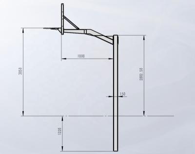 China Fixed Post CF-66 Basketball Hoop Tamperproof In-ground Height for sale