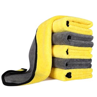 China Anti-scratch 800GSM Microfiber Car Wash Dust Extra Thick Cleaning Cloth Lint Free Polishing Towel Towel for sale