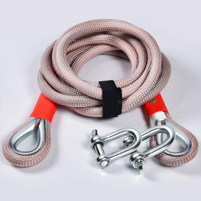 China 15T Kinetic Energy Vehicle Recovery KIT High Tensile Nylon Tow Rope With Hooks for sale