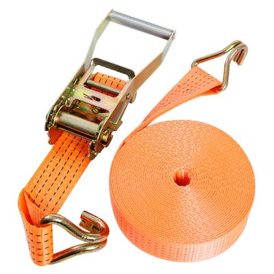 China 5cm High Tensile Polyester 4T Webbing With Double J-Hooks Down Ratchet Strap Link for sale