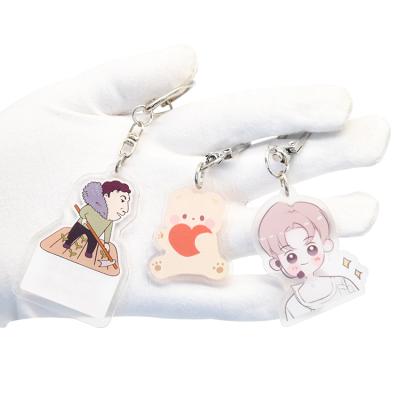 China Promotinal Advertising Plastic Custom Logo Cartoon Acrylic Keychains Key Chain for sale