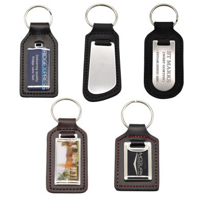 China Custom Car Auto Tag Business Promotion Gift Logo Printing Hot Selling PU Leather Key Chains for sale