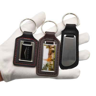 China Promotion Gift Factory Price Wholesales Custom Metal Branded New Pure Leather Key Chain For Promotion for sale