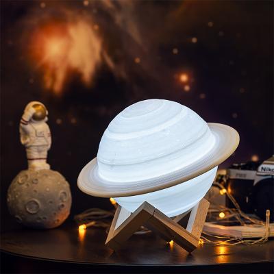 China Modern 16 Colors Dimmable Table Desk Moon Night Light Galaxy Lamp Christmas Decoration Baby Moon Lamp Children Levitating 3D LED Moon Light for sale