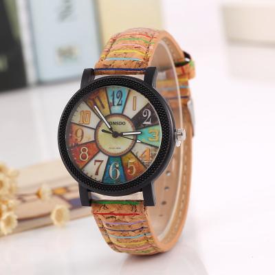 China Cute Cartoon Watch Kids Wooden Grain Watches Kids Boys Girls Leather Strap Quartz Wrist Watch Relogio Kids Watches Reloj for sale