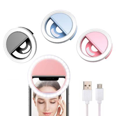 China Growing Light Wholesale Led Selfie Ring Light USB Rechargeable Fill Light Girl 4 Colors Dial LED Light For Smartphone Mobile Phone for sale