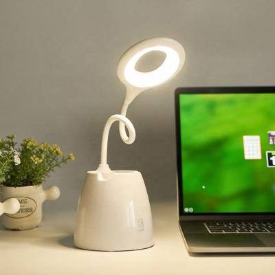 China High Quality Modern LED Desk Table Lamp 3 Light Touch Control Flexible Modes Gooseneck Reading Anti-Glare Eye Protection With Brush Pot for sale