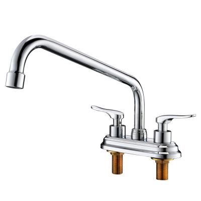 China Modern Chinese Double Inlets Kitchen Mixer Tap Chrome Kitchen Mixer Taps Manufacturer for sale