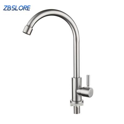 China 2021 Modern Stainless Steel Sink Faucet Long Neck Water Kitchen Faucet For Wash Basin for sale