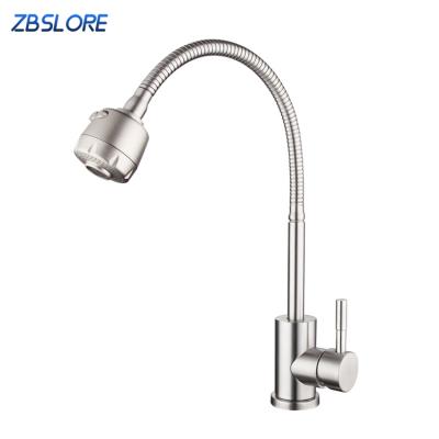 China Modern Guangdong Kaiping Kitchen Sink Tapped Device Single Hole Swivel Long Kitchen Faucets for sale