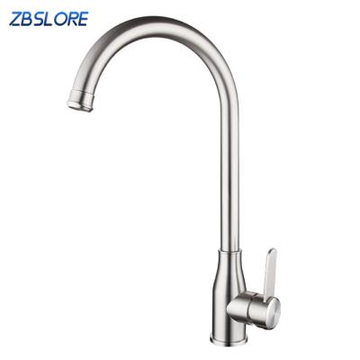 China Single Handle Modern Lead Free Stainless Kitchen Faucet Single Handle Stainless Steel Sink Faucets for sale