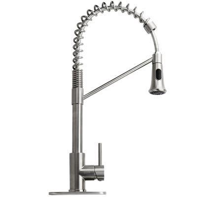 China Contemporary High Quality Deck Mounted SUS304 Stainless Steel Pull Out Kitchen Faucet for sale