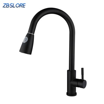 China EU Factory Supply Direct Matte Black 304 Stainless Steel Pull Out Kitchen Faucet for sale