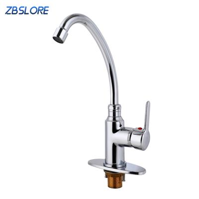 China Modern Wholesale Modern Brass One Hole Cold Water Kitchen Faucet Adjustable Spouts for sale