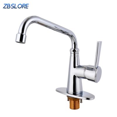 China Sense Faucets South America Stainless Steel Single Handle Spout Basin Faucet With Cover Chrome Plated for sale