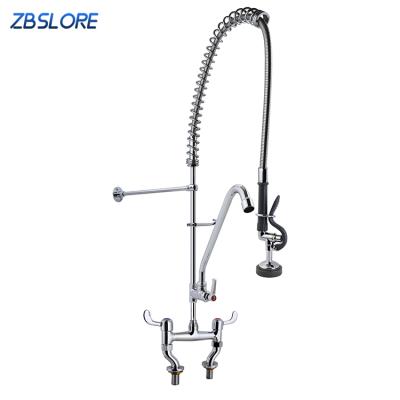 China Industry 4-8 Inch Modern Food Service Commercial Grade Adjustable Center Faucet With Add On Faucet for sale