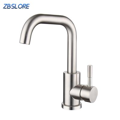 China High Quality Metered Faucets SUS304 Stainless Steel NSF 61-9 Kitchen Faucet Brushed Sink Mixer Tap for sale