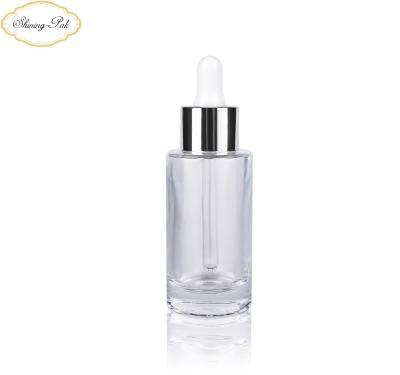 China 2020 Newest Cylinder Serum Cosmetic Glass Bottle Personal Care 50ml Hair Essential Facial Oil Container for sale