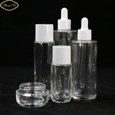 China Wholesale Custom Clear Personal Care 100ml Cylinder Lition Dropper Bottle Serum Bottle for sale