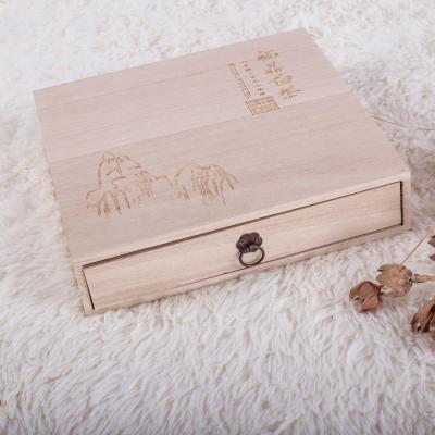 China Biodegradable Custom Smooth Wooden Drawer Jewelry Gift Packaging Box for sale