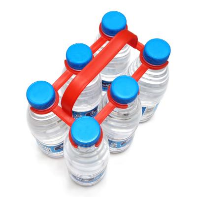 China Portabotellas de plástico de 6 paquetes de HDPE para aplicaciones con diámetro de botella de 27-28 mm en venta