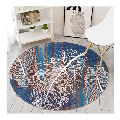 China Family Style Round 3D Printed Rug Home Modern Bedroom Rug Geometric for sale