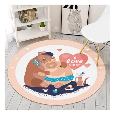 China Cartoon J customized cartoon circular carpet design can be customized for sale