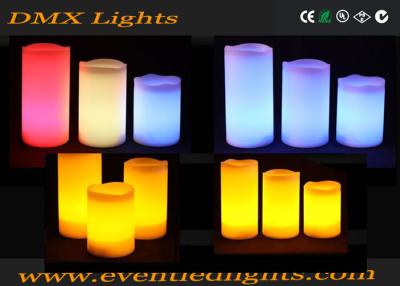 China Color Changing Pillar Led Flameless Candles With Remote Control , ON / OFF button for sale