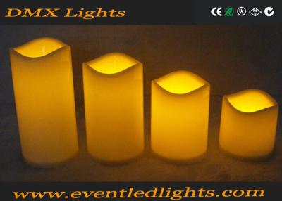 China Moving Wick Flickering Led Candles , Yellow / White Led Votive Candles for sale